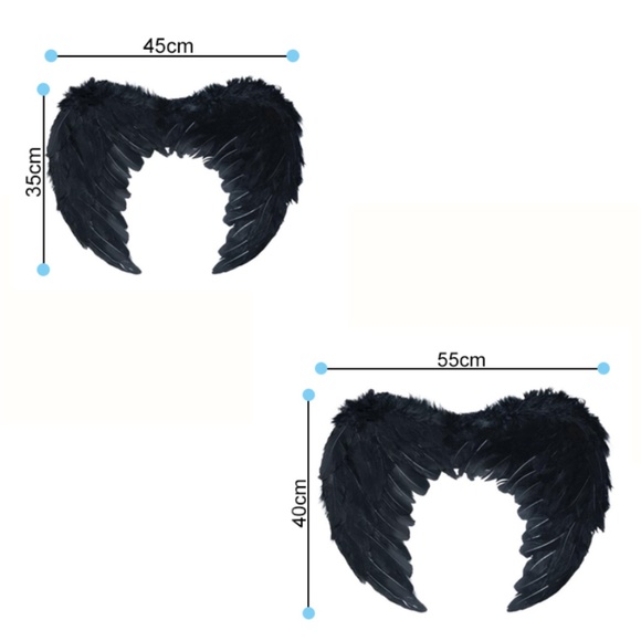 Fairy Angel Devil Feather Wings for Girls Costumes - Picture 4 of 8